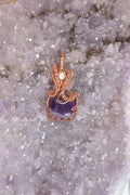 Wire Wrapped Amethyst and Moonstone Faceted Accent Stone In Copper