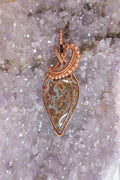 Wire Wrapped Asteroid Jasper and Smokey Topaz Faceted Accent Stone In Copper